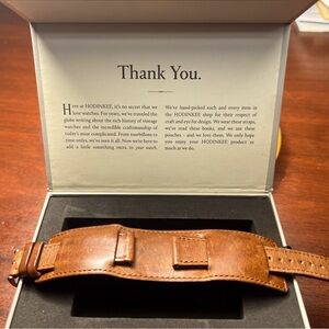 Hodinkee Bund (Cuff-Style) Leather Watch Strap - Brown - 20mm